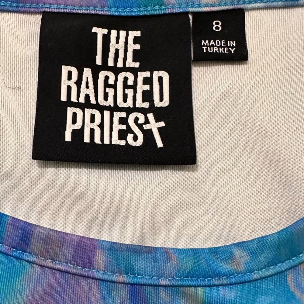 The Ragged Priest Digital Eye Print Cut Out Tank Top Blue Grunge Crop Top, 8 - Picture 2 of 8